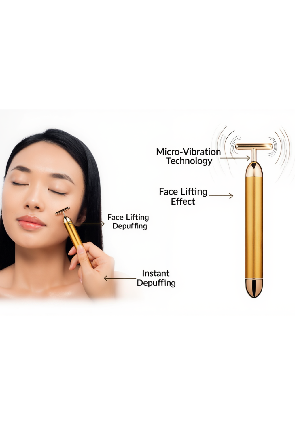24K Gold Facial Energy Bar – Face Lifting Massager