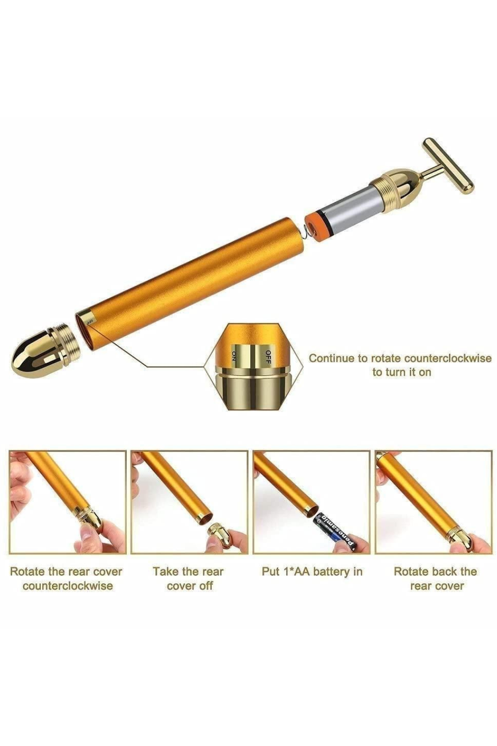 24K Gold Facial Energy Bar – Face Lifting Massager